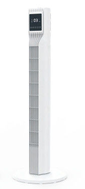 مروحة برج مروحة كهربائية قائمة على أرضية داخلية بيضاء 110 فولت مع مؤقت 24 قدم / ثانية