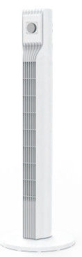مروحة برج مروحة كهربائية قائمة على أرضية داخلية بيضاء 110 فولت مع مؤقت 24 قدم / ثانية