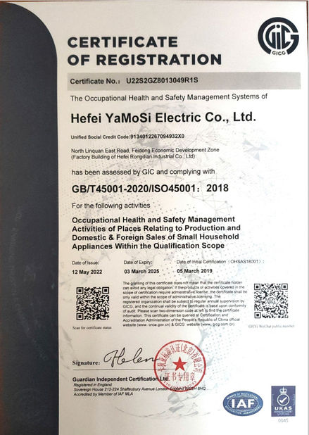 الصين Hefei Amos Electric Co., Ltd. الشهادات